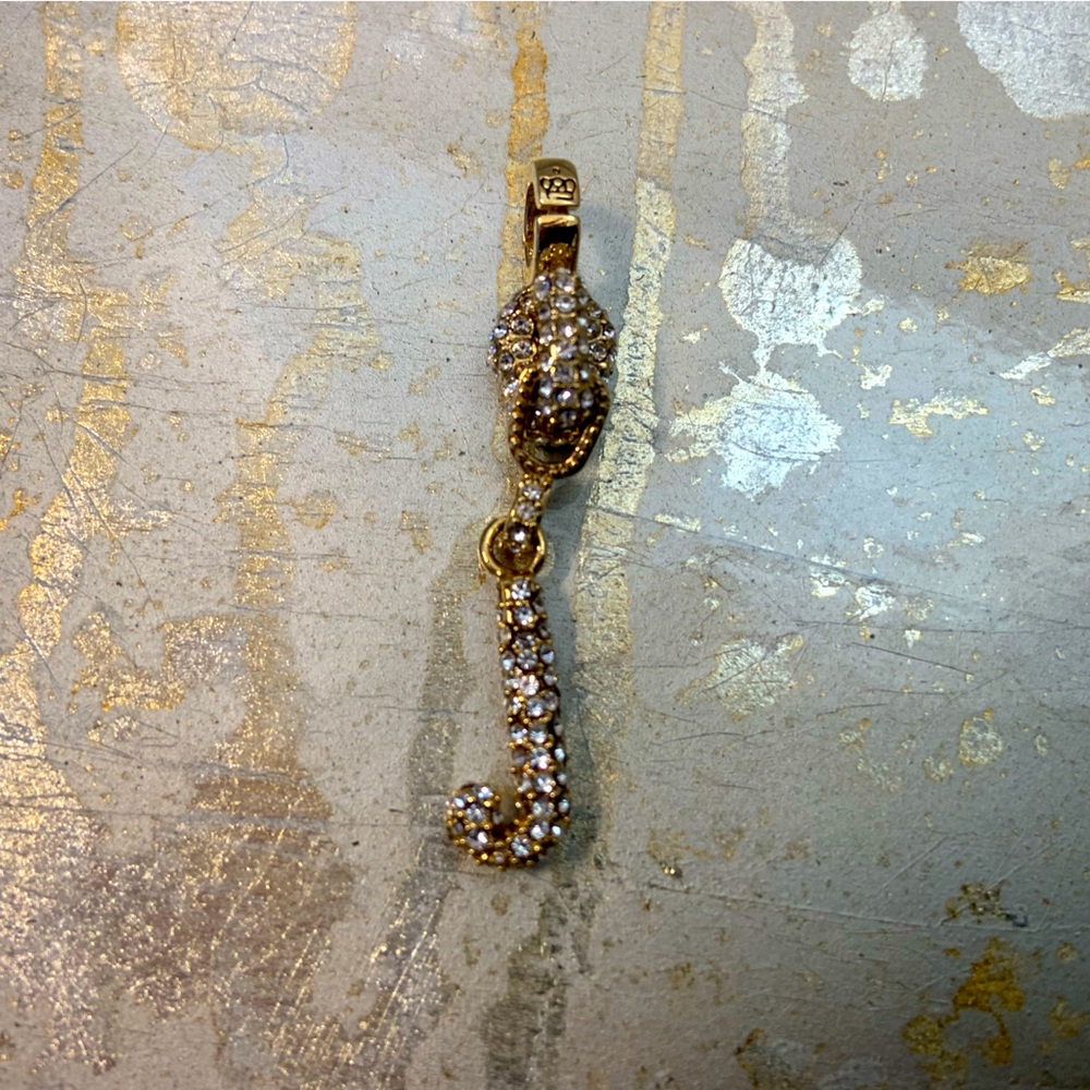 JUICY COUTURE Rhinestone “J” zipper-pull charm